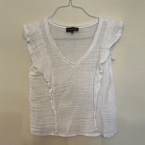 Michael stars gauze cotton lightweight summer beach sleeveless ruffle tee s